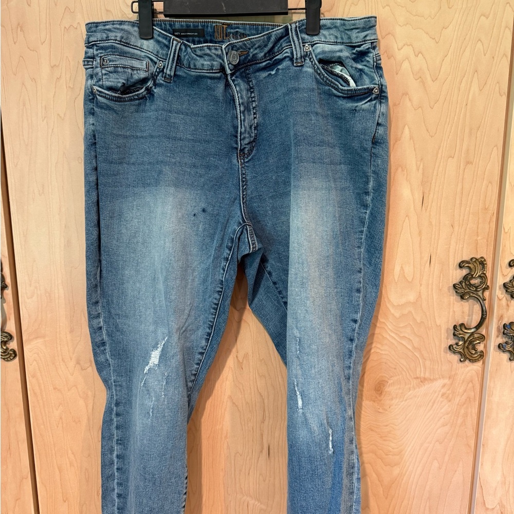 Kut from the Kloth Blue Skinny Jeans Distressed